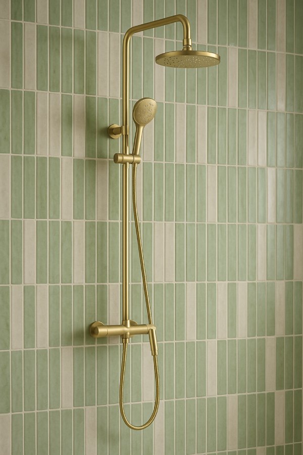 The Clerkenwell Brushed Brass Shower System