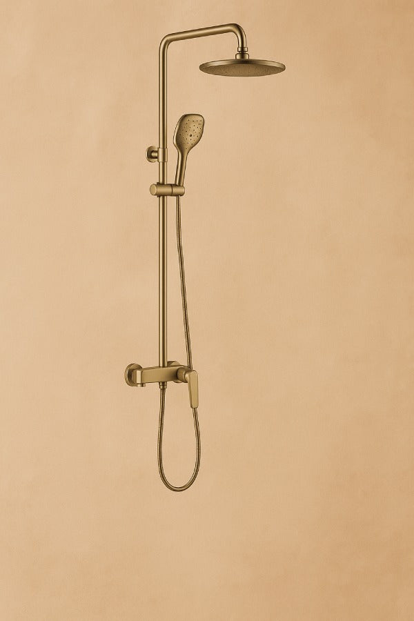 The Clerkenwell Brushed Brass Shower System